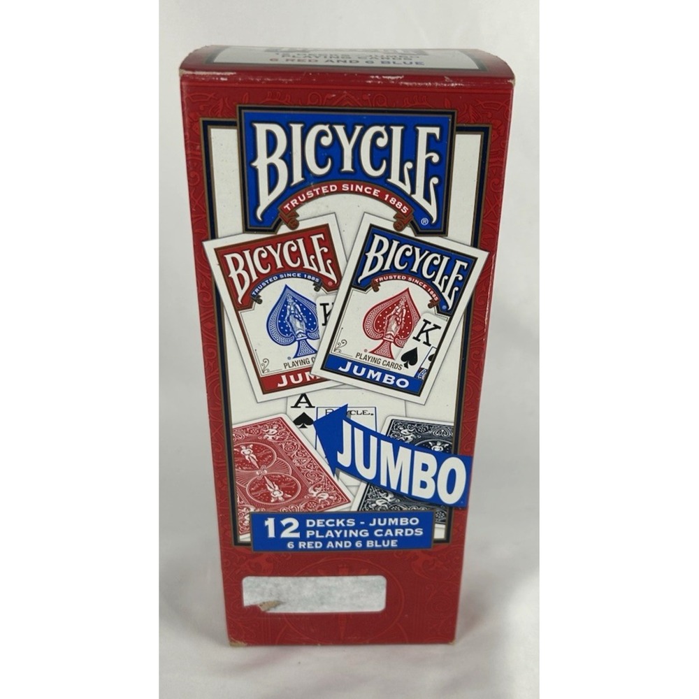 NEW Bicycle Jumbo Face Playing Cards 12 Pack Red Blue Poker Decks Classic